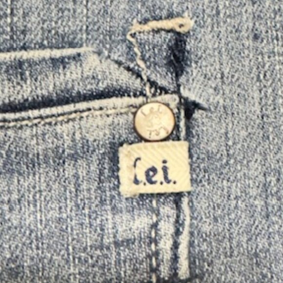 L.e.i. Ashley Trouble Mini Denim Skirt Juniors 13 Cotton Spandex Blend - Picture 7 of 8